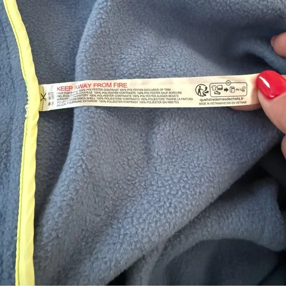 Free People In The Zone Zip Up Fleece Jacket Skyline/ Sour Citrus Size Large - Picture 9 of 11